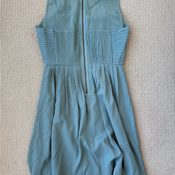 Hitherto Anthropologie Pleated Bow Dress Size 2 Sage Green Bridesmaid - Picture 9 of 11
